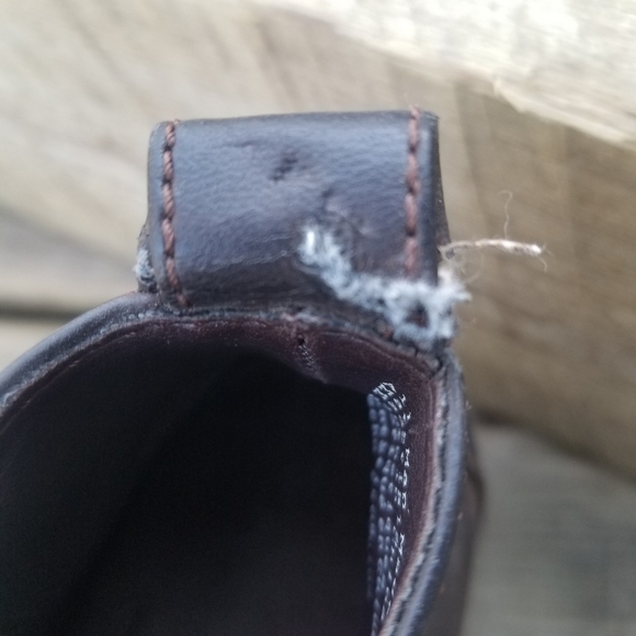 Vintage 90s Y2k Brown Faux Vegan Leather Chunky Platform Chelsea Boots 6 WIDE - Picture 8 of 10